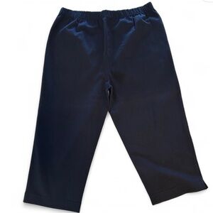 LIZ CLAIBORNE NAVY ELASTIC CAPRI PANTS SZ L